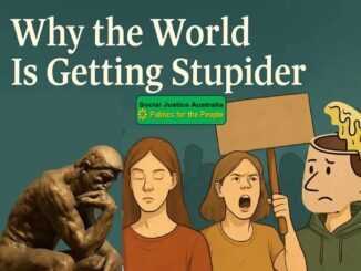 Illustration showing frustrated people protesting about the world getting worse.