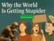 Illustration showing frustrated people protesting about the world getting worse.
