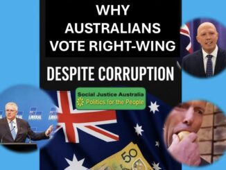 A thumbnail discussing why Australians vote right-wing despite corruption.