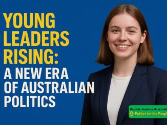 Young woman smiling, promoting new Australian politics era.