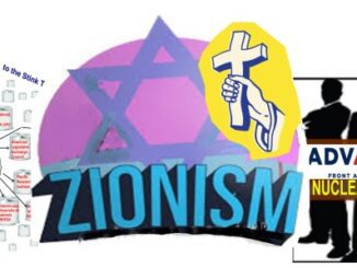 A graphic depicting Zionism with religious symbols.
