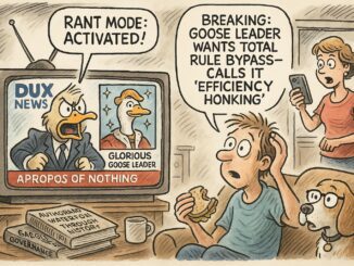 A man watches a TV rant about a leader wanting total rule bypass.