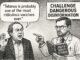 A man debates vaccine safety while another reads a book on tetanus facts.