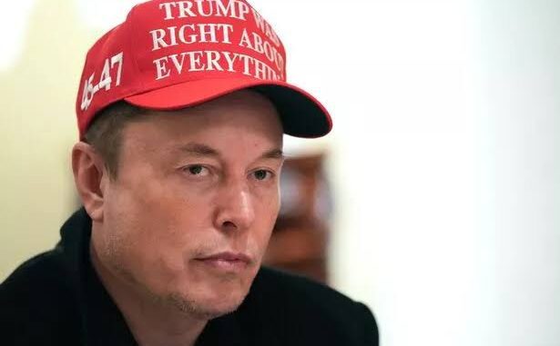 A man wearing a red 'Trump Right About Everything' hat.