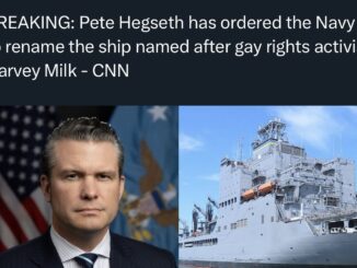 Pete Hegseth orders a ship renamed after gay rights to be renamed again.