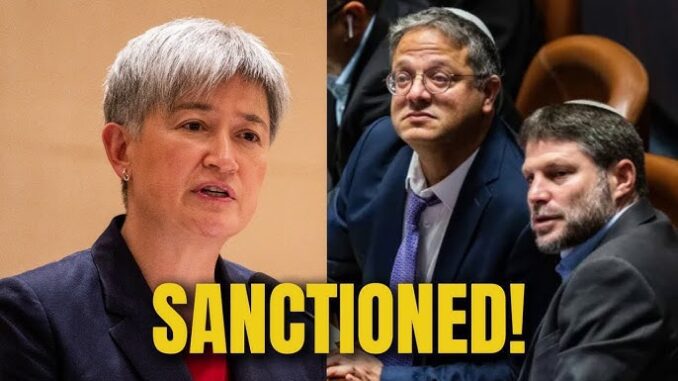 Two individuals with the word 'SANCTIONED!' in bold yellow text. Two individuals with the word 'SANCTIONED!' in bold yellow text.