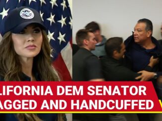 California Democratic senator arrested and handcuffed during protest.