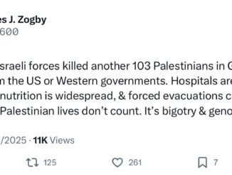 Tweet discussing conflict casualties and media bias.