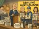 Political cartoon highlighting Australian election slogans and promises.