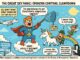 Comic illustrating a panic over contrail clampdown with exaggerated claims and humor.