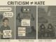 Illustration contrasts criticism with hate, highlighting social algorithm biases.