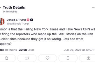 A tweet criticizing media outlets for spreading fake stories about the president.