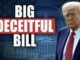 A graphic with the text 'BIG DECEITFUL BILL' and a man standing to the side.
