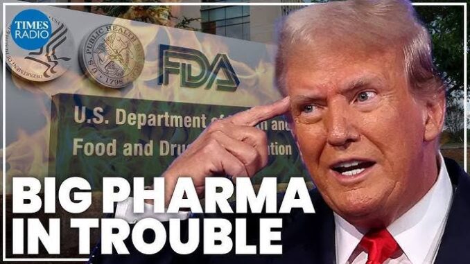 Man gesturing with "Big Pharma in Trouble. Man gesturing with "Big Pharma in Trouble.