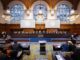 International Court of Justice courtroom session.