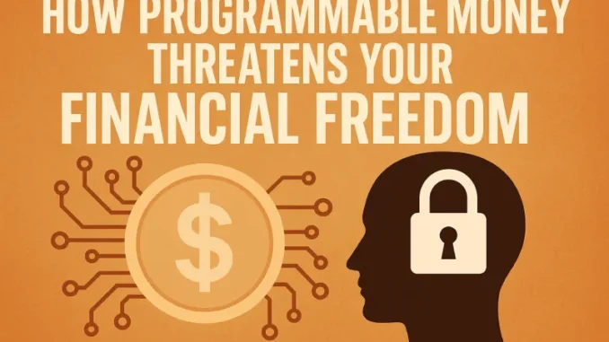 Programmable money threatens financial freedom illustration.