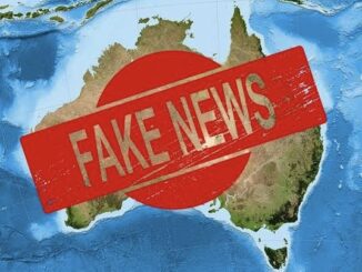 Map of Australia with "Fake News" overlay.