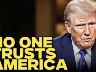 Person with "No One Trusts America" text.