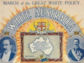 Racist propaganda poster promoting White Australia policy.