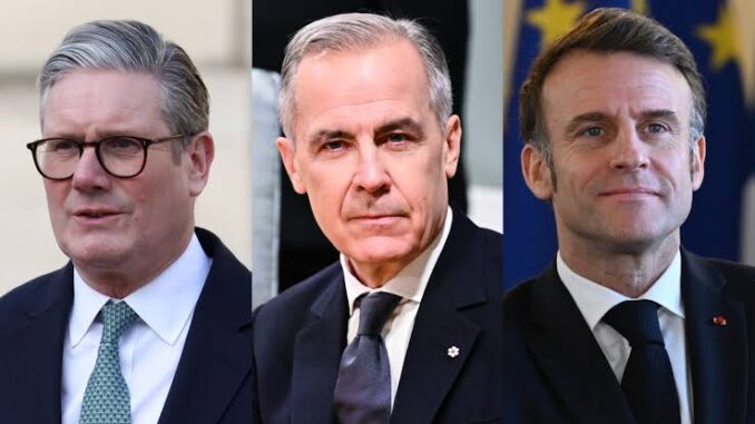Three men in formal attire, serious expressions. Three men in formal attire, serious expressions.