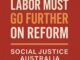 Labor reform message from Social Justice Australia.