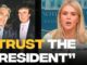 Trust the President" headline with speakers.