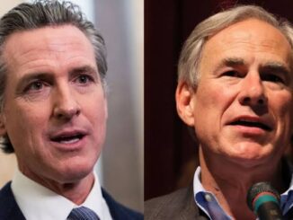 Side-by-side portraits of two men speaking
