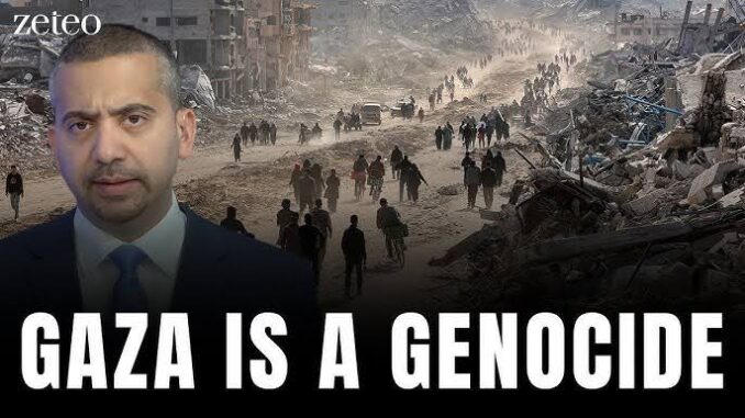 Man and destroyed city background, bold text.