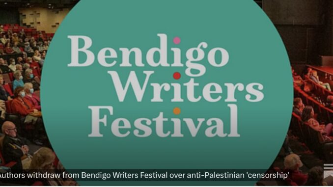 Bendigo Writers Festival poster and audience.