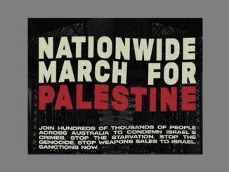 Nationwide march for Palestine protest poster.