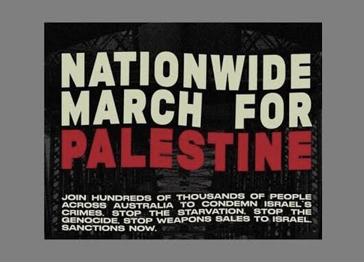 Nationwide march for Palestine protest poster.
