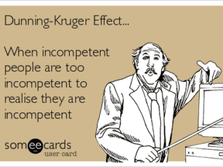 Cartoon illustrating the Dunning-Kruger Effect concept.