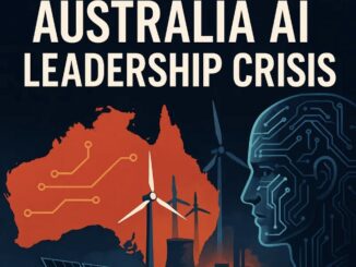 Australia AI leadership crisis illustration.