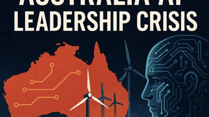 Australia AI leadership crisis illustration.