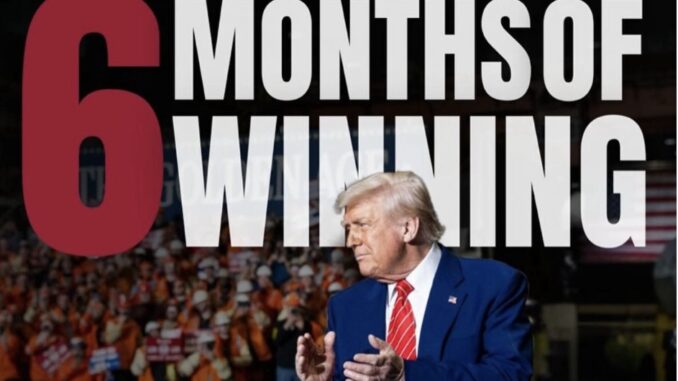 Person clapping with "6 Months of Winning".