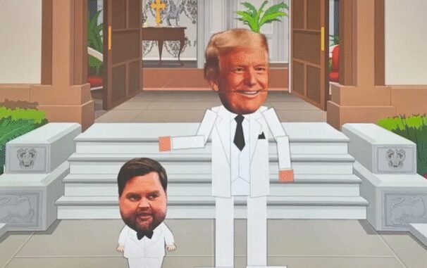 Cartoon figures with oversized heads in suits. Cartoon figures with oversized heads in suits.