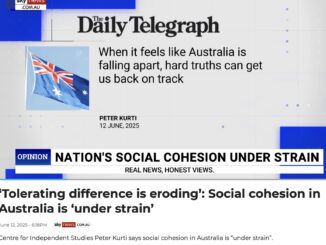 Screenshot from Sky News Australia complaining that social cohesion is under threat here.