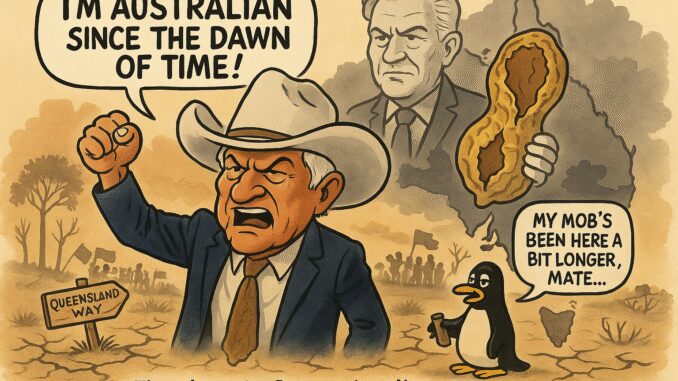 Cartoon of Australian identity and heritage debate. Cartoon of Australian identity and heritage debate.