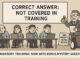 Training session with unexpected questions and answers.
