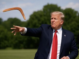 Man throwing a boomerang in a park.