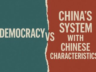 Democracy vs China's system graphic comparison.