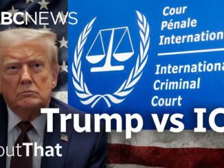 Trump versus ICC news segment image.