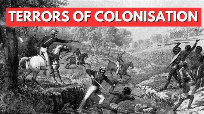 Colonial conflict between settlers and indigenous people.