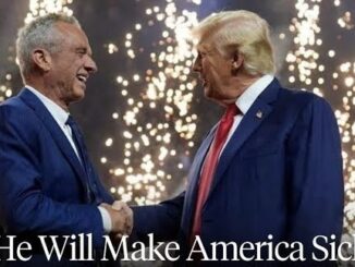 Two men shaking hands, fireworks background.