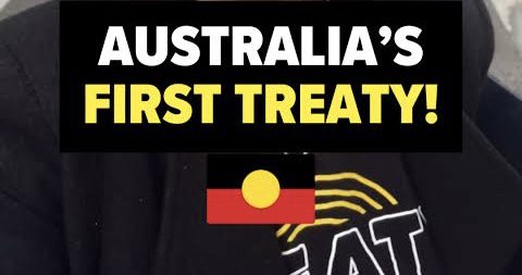 Australia's First Treaty with Aboriginal Flag.