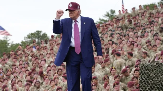Man in suit with crowd of soldiers. Man in suit with crowd of soldiers.