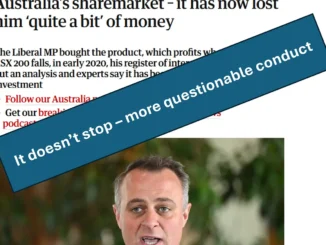 Newspaper headline about questionable financial conduct.