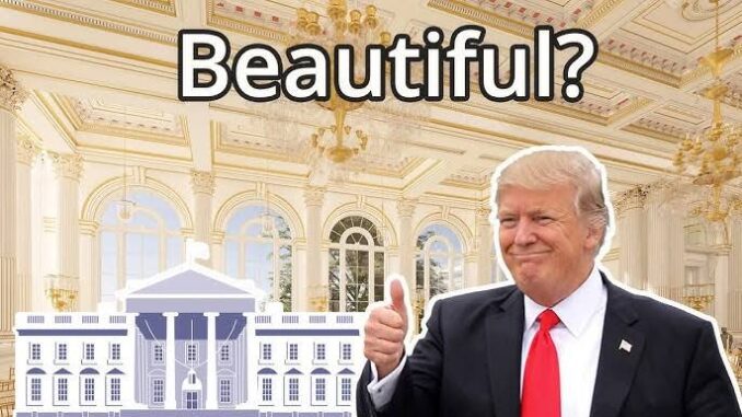 Person giving thumbs up, ornate room background.