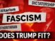 Text questioning Trump's alignment with fascism elements.