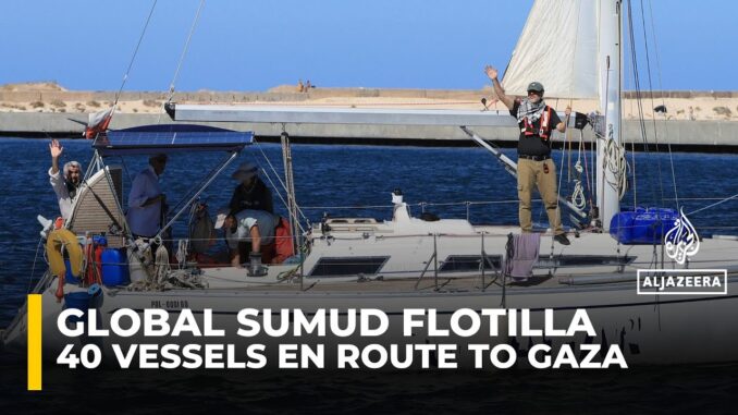 Sailboat with people waving, text overlay. Sailboat with people waving, text overlay.